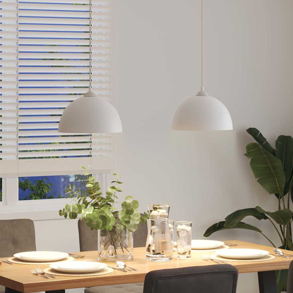 vidaXL Pendelleuchten 2 Stk. Höhenverstellbar E27 Weiß Ø 30 cm Metall