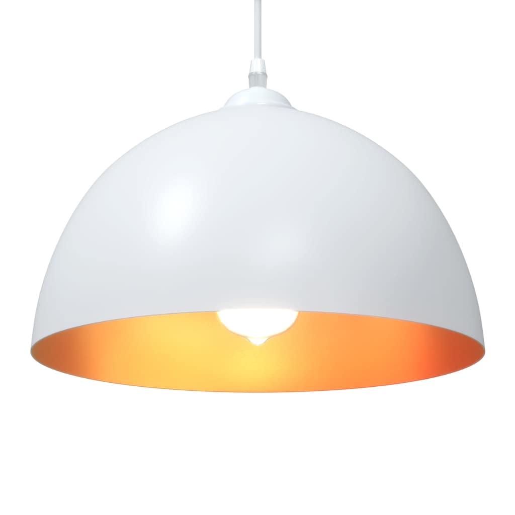 vidaXL Pendelleuchten 2 Stk. Höhenverstellbar E27 Weiß Ø 30 cm Metall