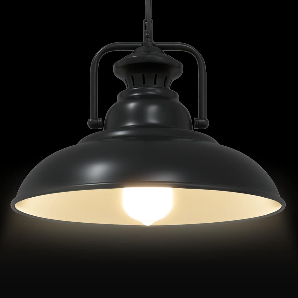 vidaXL Pendelleuchte E27 Schwarz Ø 31 cm Eisen