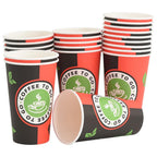 vidaXL Pappbecher 1000 Stk. 16oz 400ml Rot und Schwarz