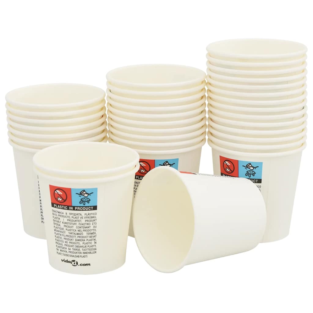 vidaXL Pappbecher 1000 Stk. 4oz 100ml Weiß