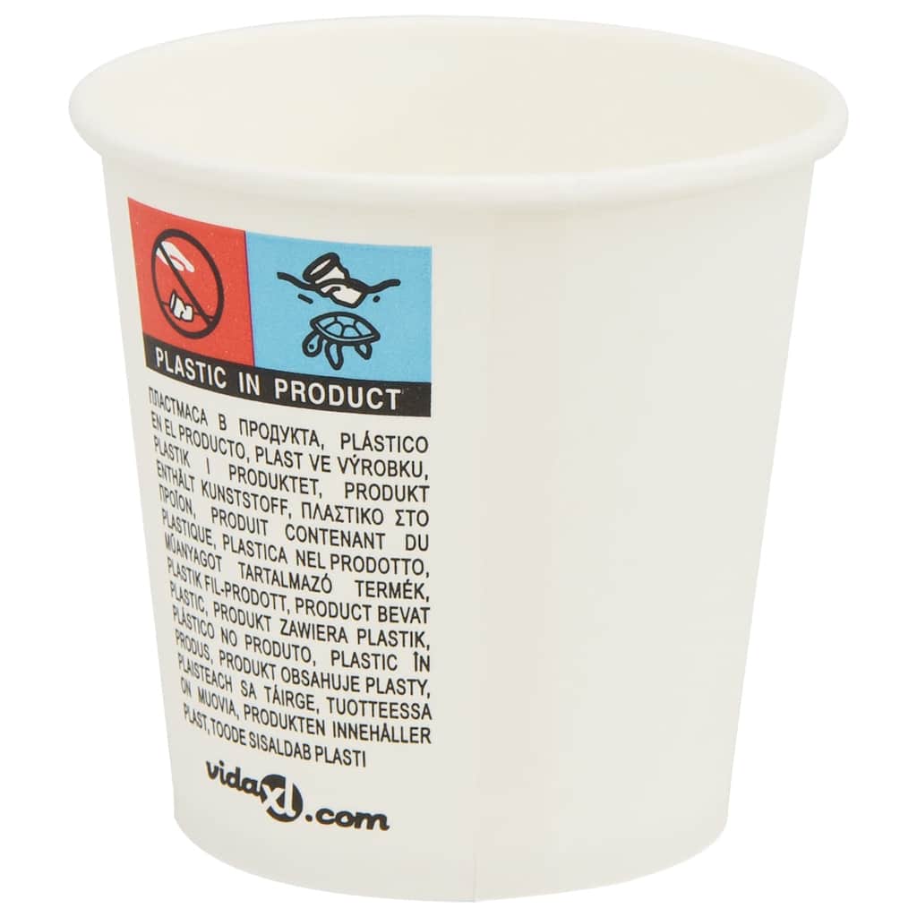 vidaXL Pappbecher 1000 Stk. 4oz 100ml Weiß