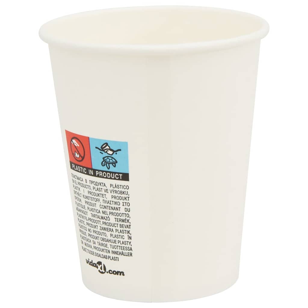 vidaXL Pappbecher 1000 Stk. 8oz 200ml Weiß