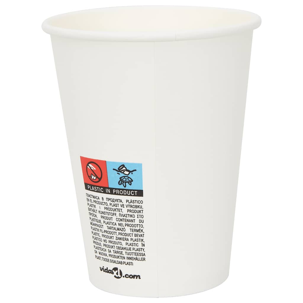 vidaXL Pappbecher 1000 Stk. 12oz 300ml Weiß