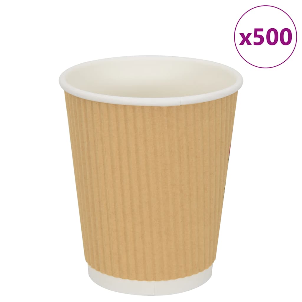 vidaXL Pappbecher 500 Stk. 8oz 200ml Braun