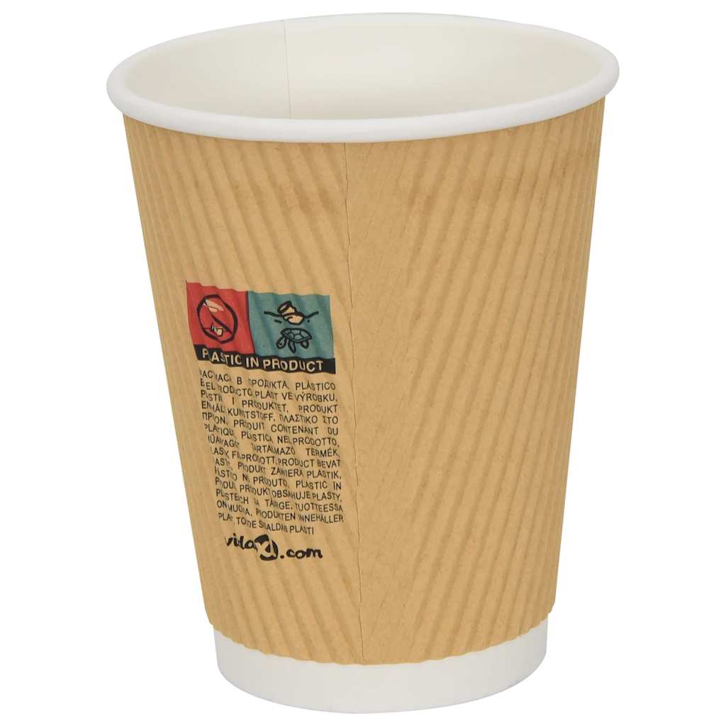 vidaXL Pappbecher 500 Stk. 12oz 300ml Braun