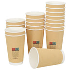 vidaXL Pappbecher 500 Stk. 16oz 400ml Braun