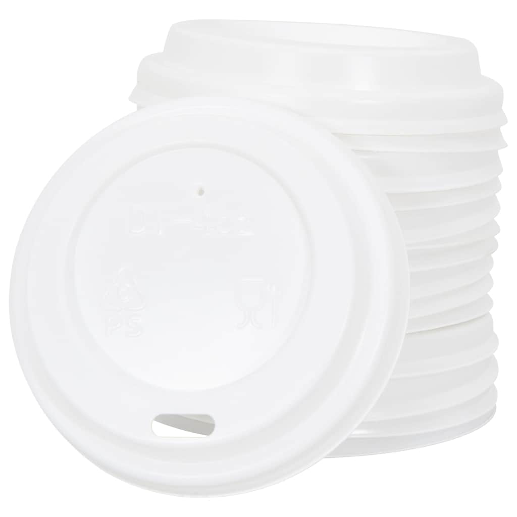 vidaXL Deckel für Pappbecher Ø60 mm 4oz 1000 Stk. Weiß Kunststoff