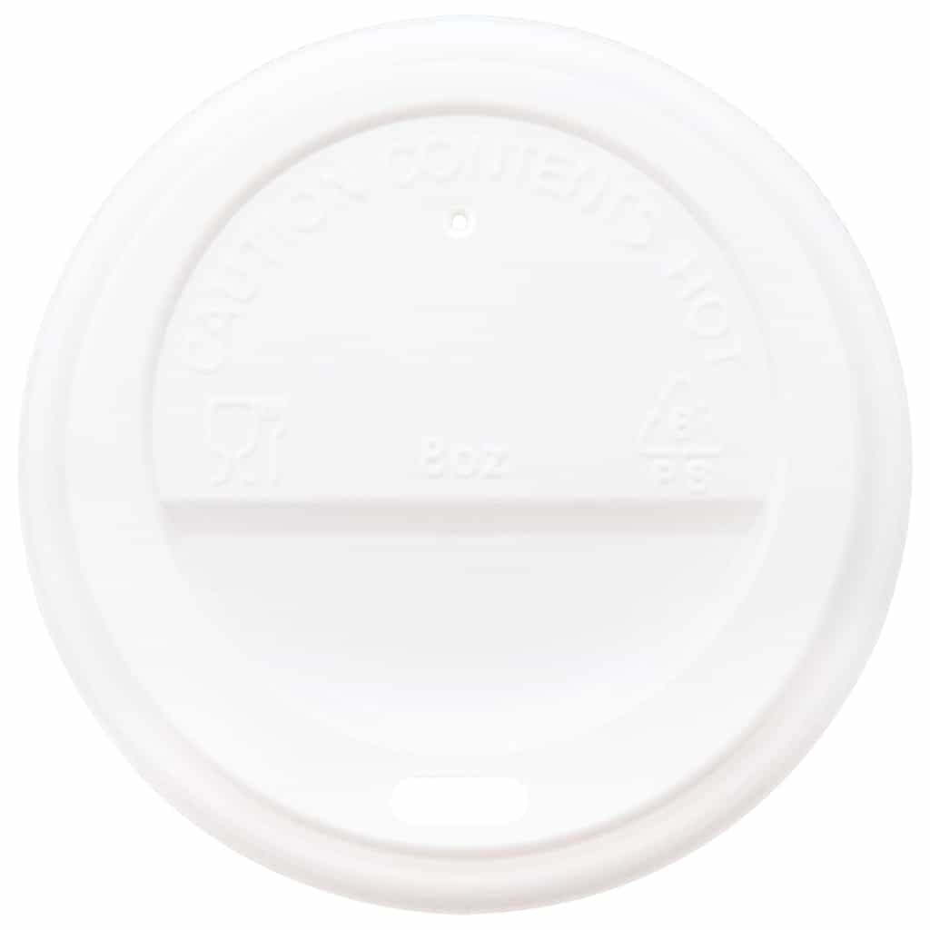 vidaXL Deckel für Pappbecher Ø80 mm 8oz 1000 Stk. Weiß Kunststoff