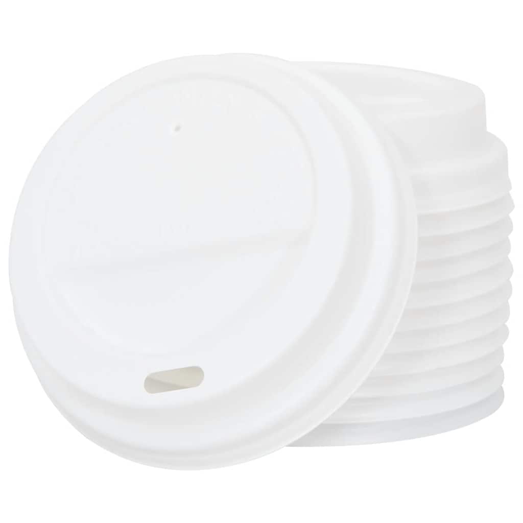 vidaXL Deckel für Pappbecher Ø80 mm 8oz 1000 Stk. Weiß Kunststoff