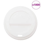 vidaXL Deckel für Pappbecher Ø90 mm 12oz 16oz 1000Stk. Weiß Kunststoff