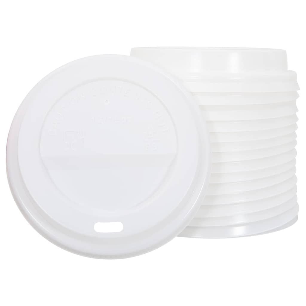 vidaXL Deckel für Pappbecher Ø90 mm 12oz 16oz 1000Stk. Weiß Kunststoff
