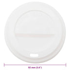 vidaXL Deckel für Pappbecher Ø90 mm 12oz 16oz 1000Stk. Weiß Kunststoff