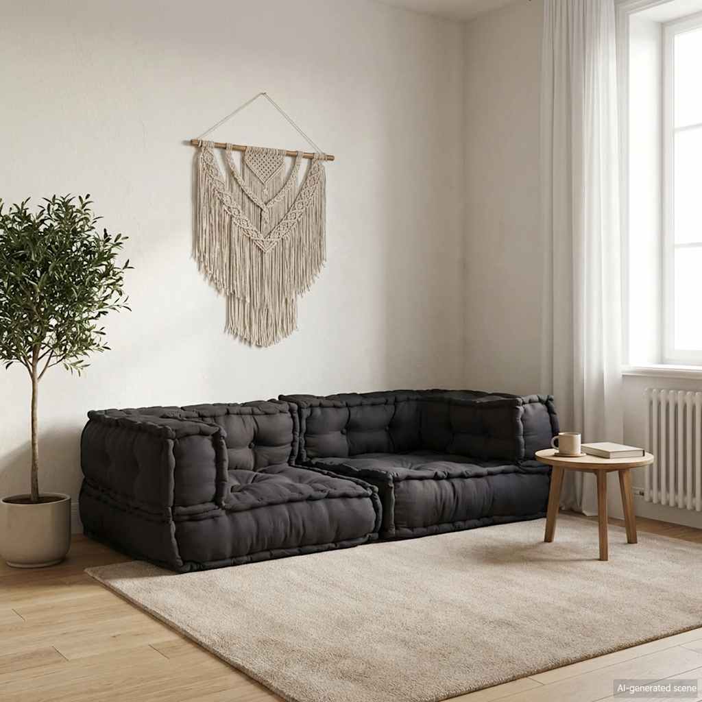 vidaXL 2-Sitzer-Modulsofa Creme 140x70x36 cm Stoff