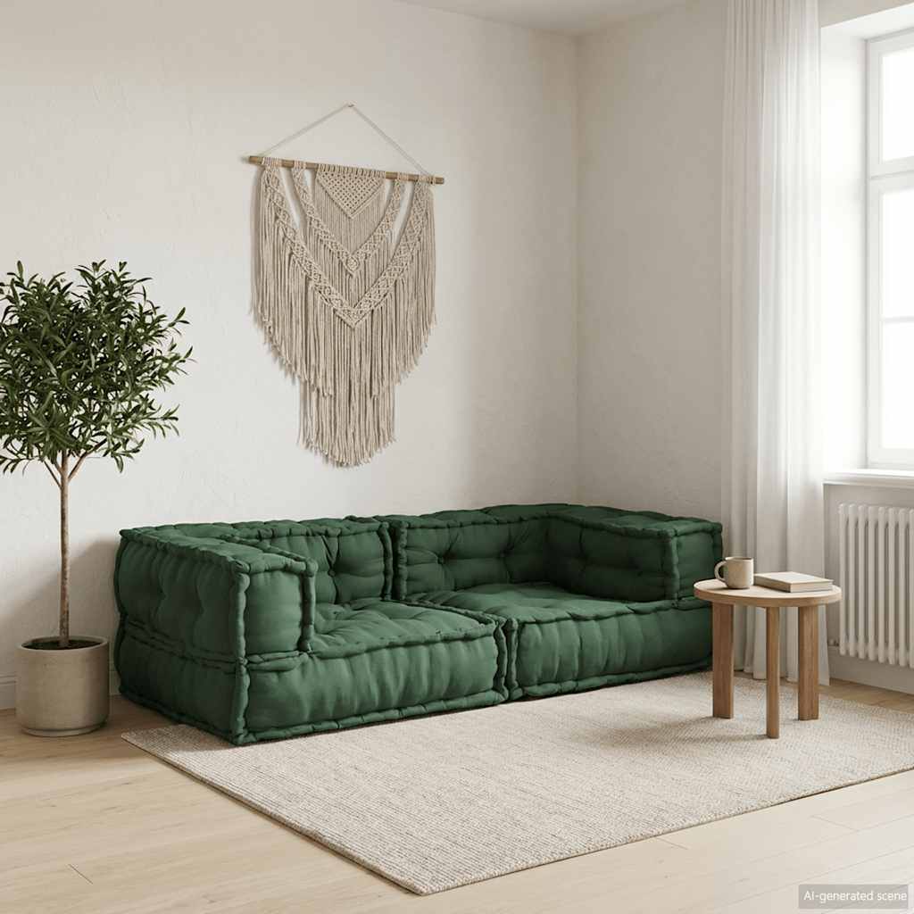 vidaXL 2-Sitzer-Modulsofa Creme 140x70x36 cm Stoff