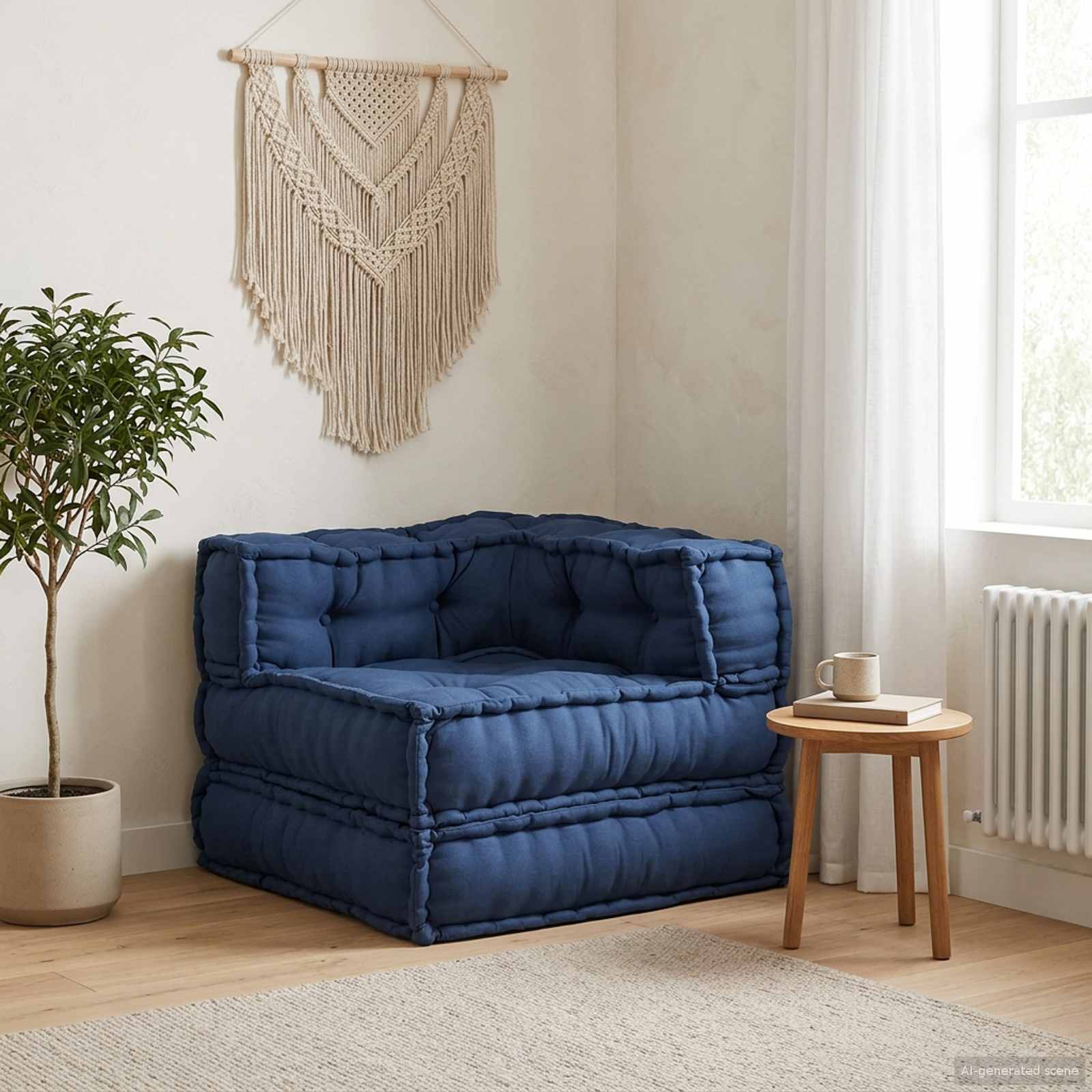 vidaXL Modulare Sofagarnitur Indigo 70 x 70 x 56 cm Stoff