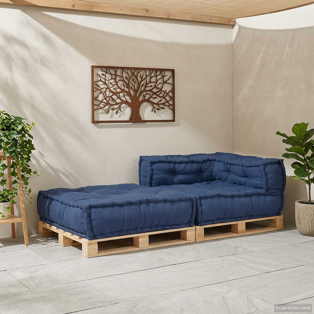 vidaXL Modulare Sofagarnitur Indigo 70 x 70 x 56 cm Stoff