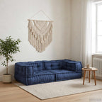 vidaXL Modulare Sofagarnitur 3 pcs Indigo 140 x 70 x 36 cm Stoff