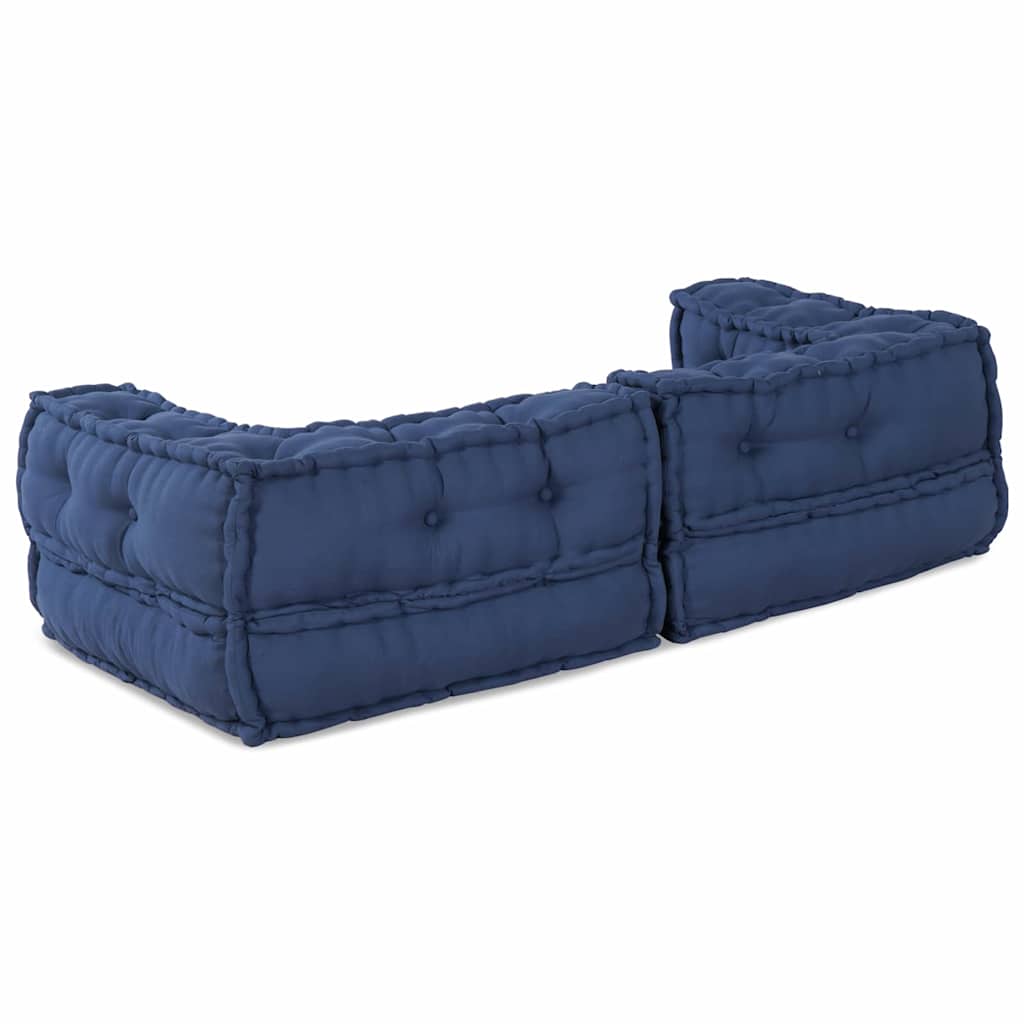vidaXL Modulare Sofagarnitur 3 pcs Indigo 140 x 70 x 36 cm Stoff