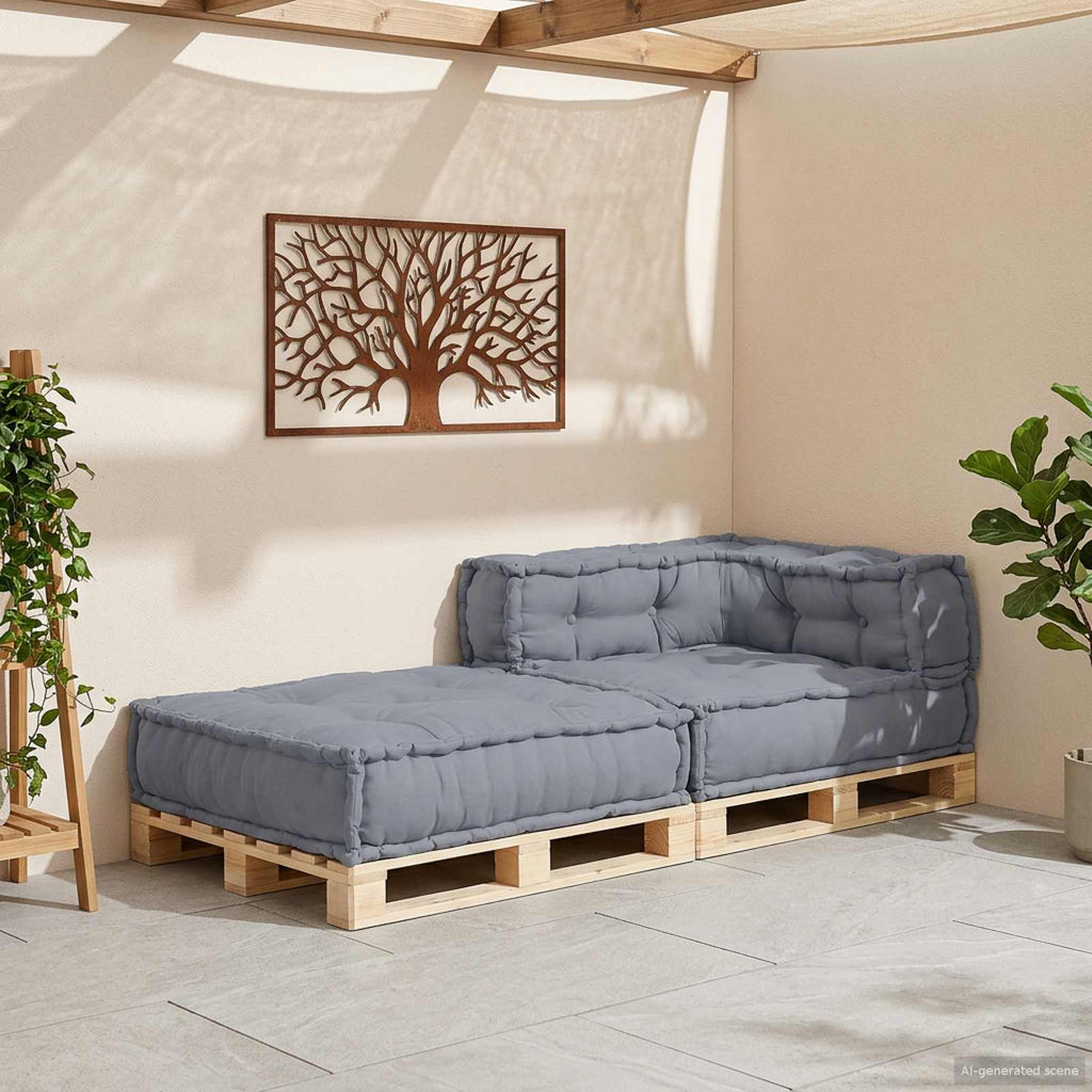 vidaXL Modulare Sofagarnitur Grau 70 x 70 x 56 cm Stoff