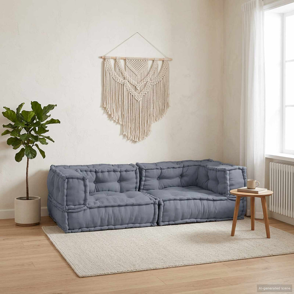 vidaXL Modulare Sofagarnitur 3 pcs Grau 140 x 70 x 36 cm Stoff