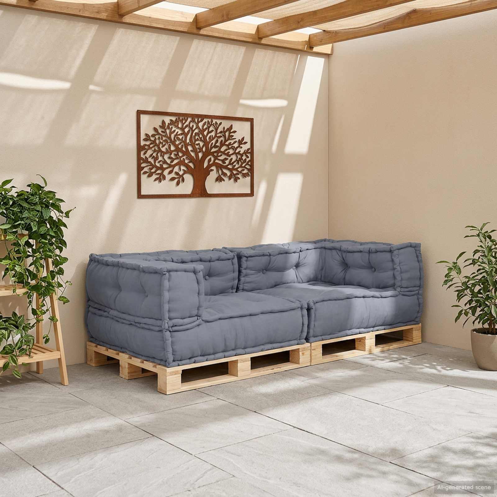 vidaXL Modulare Sofagarnitur 3 pcs Grau 140 x 70 x 36 cm Stoff