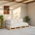 vidaXL Pallet Sofa Kissen 3 pcs Creme 120 x 80 x 34 cm Stoff