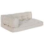 vidaXL Pallet Sofa Kissen 3 pcs Creme 120 x 80 x 34 cm Stoff