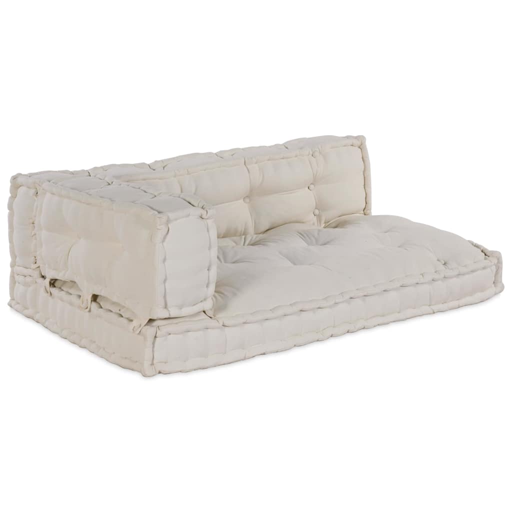 vidaXL Pallet Sofa Kissen 3 pcs Creme 120 x 80 x 34 cm Stoff