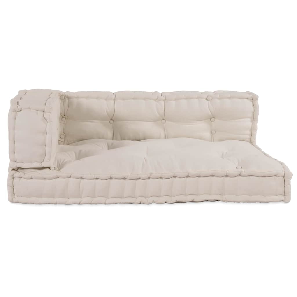 vidaXL Pallet Sofa Kissen 3 pcs Creme 120 x 80 x 34 cm Stoff