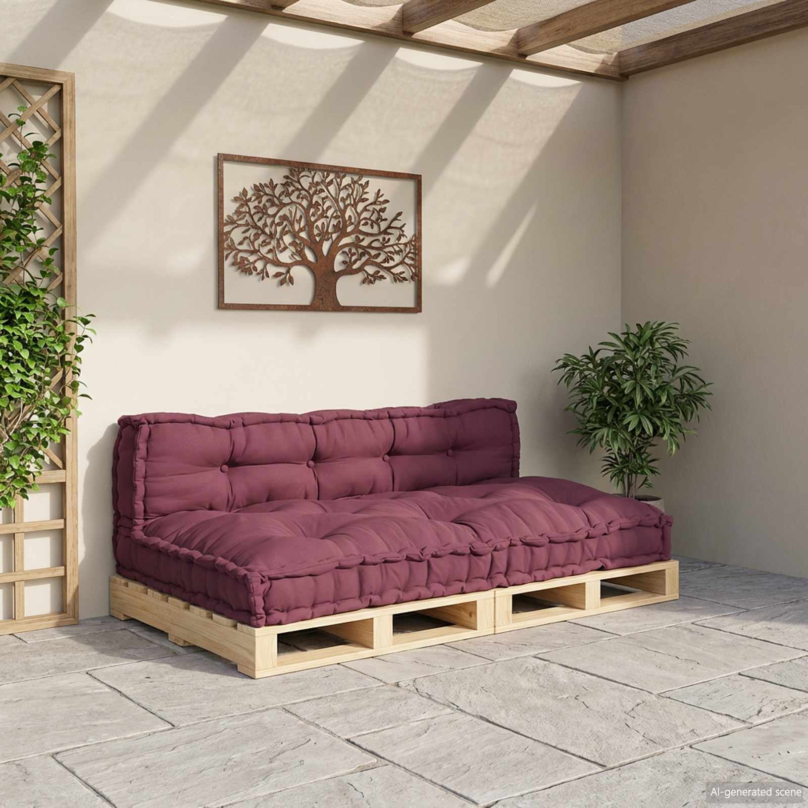 vidaXL Pallet Sofa Kissen 2 pcs Kastanienbraun 120 x 80 x 38 cm Stoff