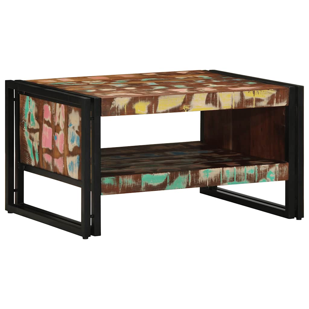 vidaXL Couchtisch Mehrfarbig 70x50x38 cm Altholz Massivholz
