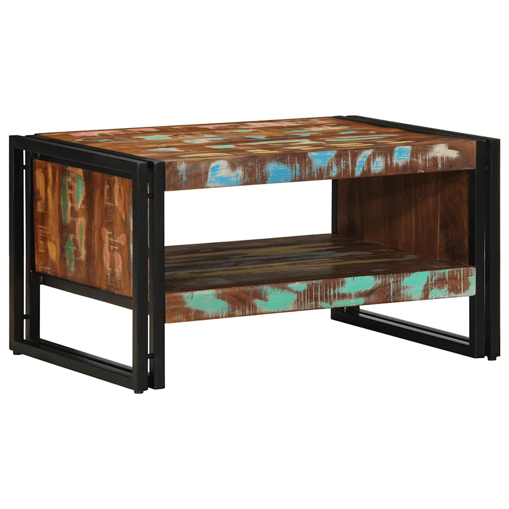 vidaXL Couchtisch Mehrfarbig 70x50x38 cm Altholz Massivholz