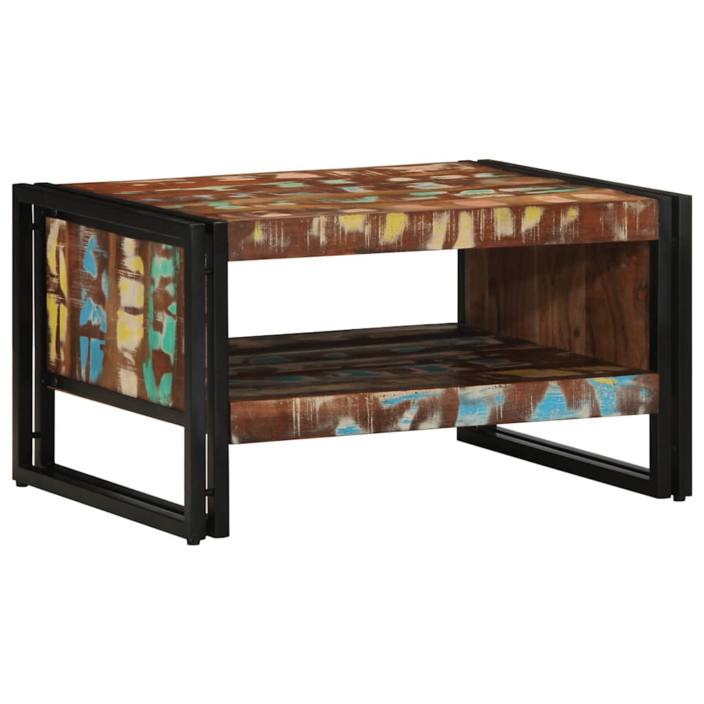 vidaXL Couchtisch Mehrfarbig 70x50x38 cm Altholz Massivholz