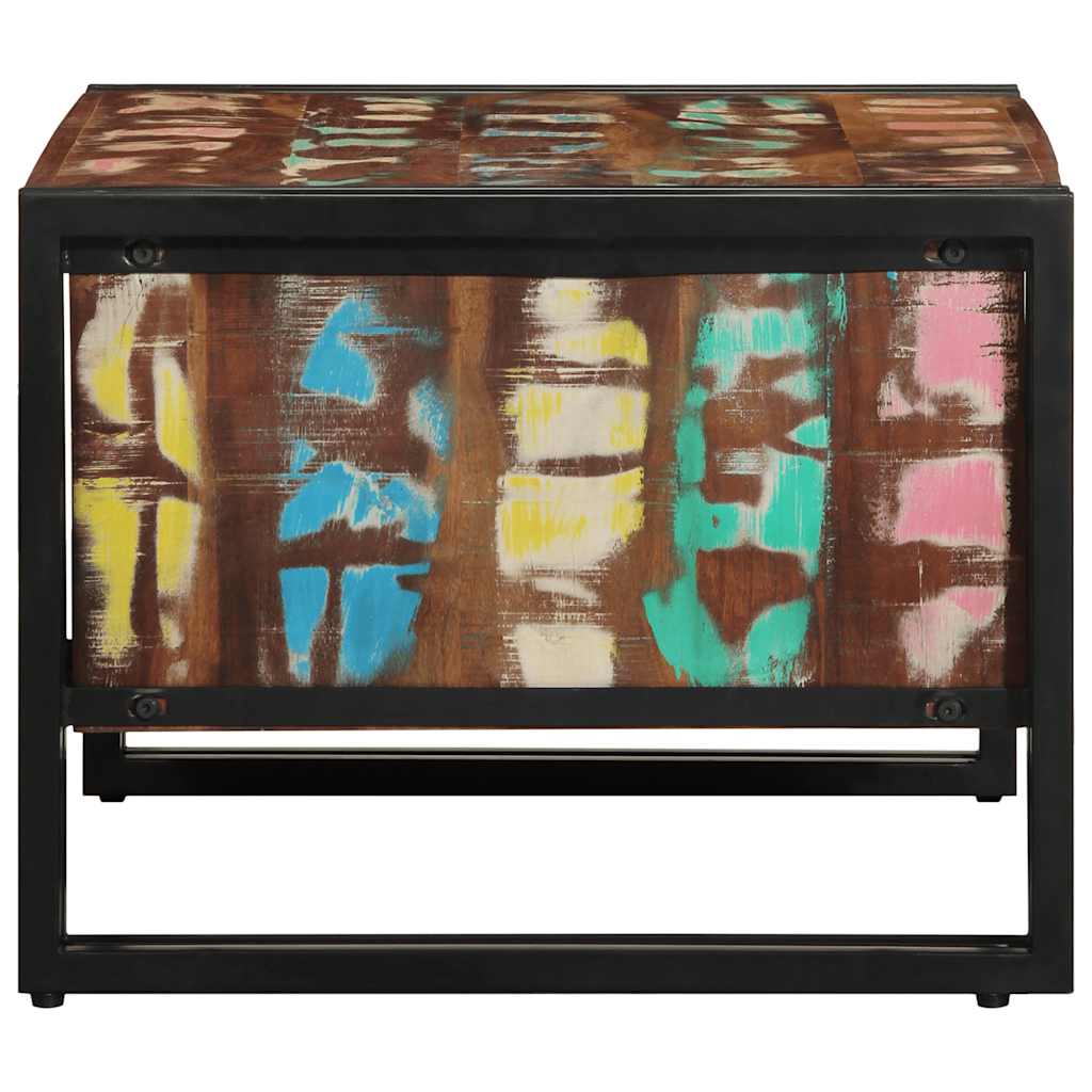 vidaXL Couchtisch Mehrfarbig 70x50x38 cm Altholz Massivholz