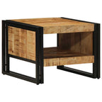 vidaXL Couchtisch 50x50x38 cm Raues Massivholz Mango
