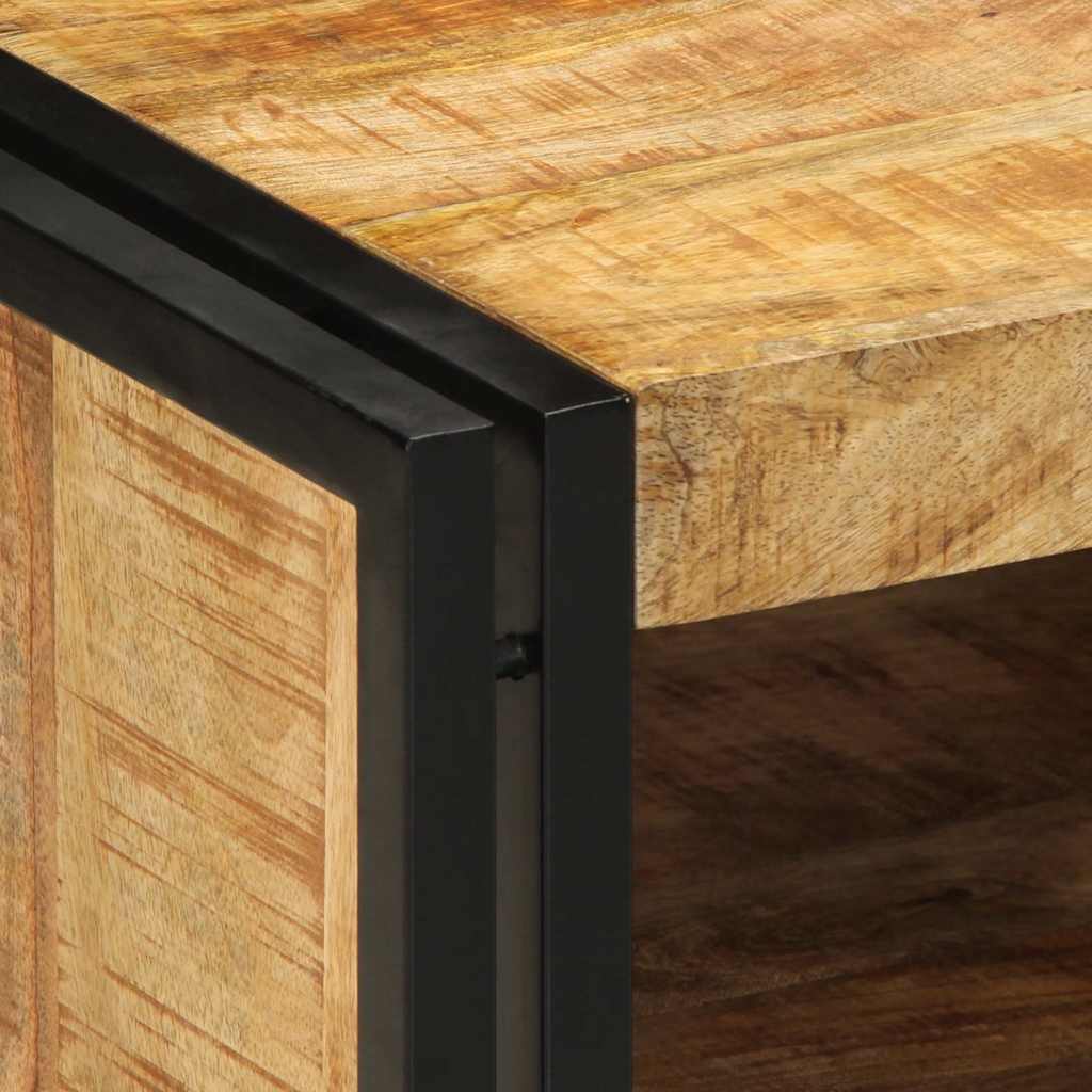 vidaXL Couchtisch 50x50x38 cm Raues Massivholz Mango