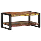 vidaXL Couchtisch Mehrfarbig 90x50x38 cm Altholz Massiv
