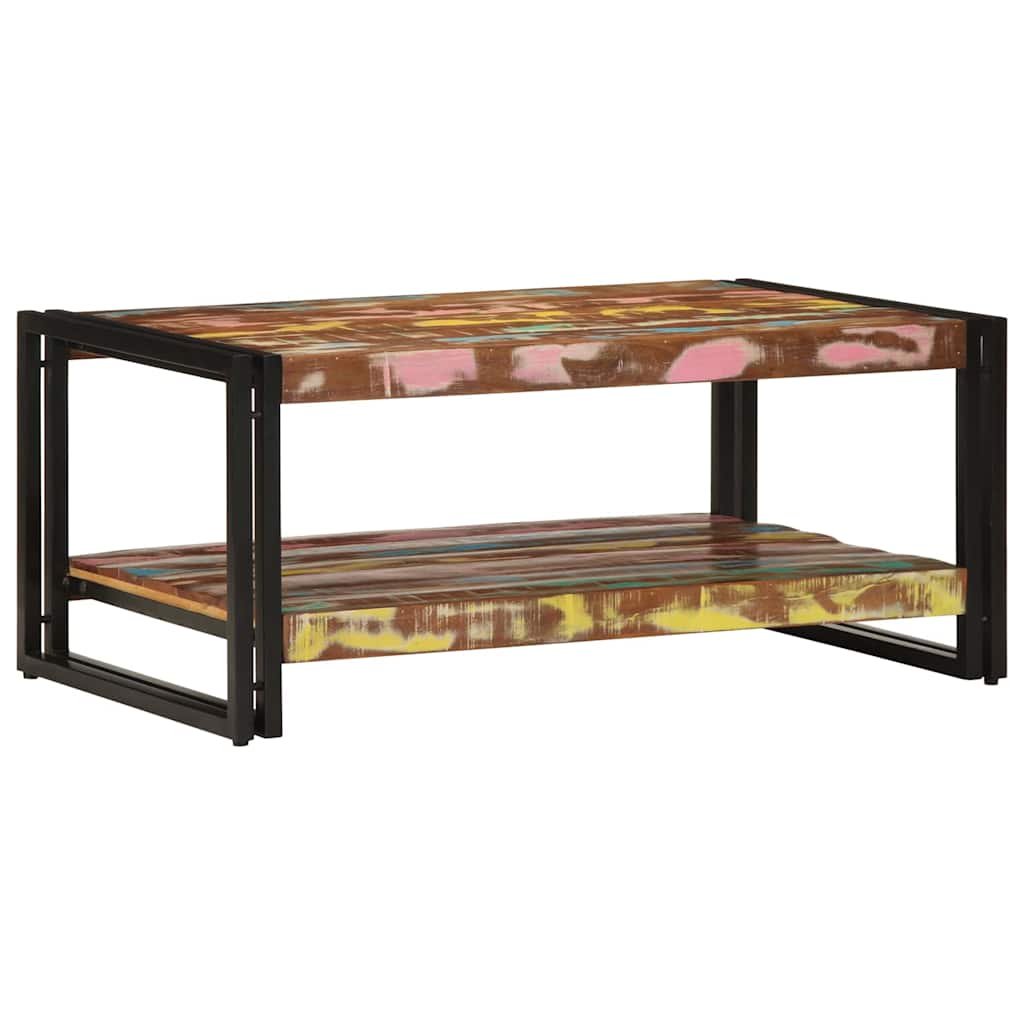 vidaXL Couchtisch Mehrfarbig 90x50x38 cm Altholz Massiv