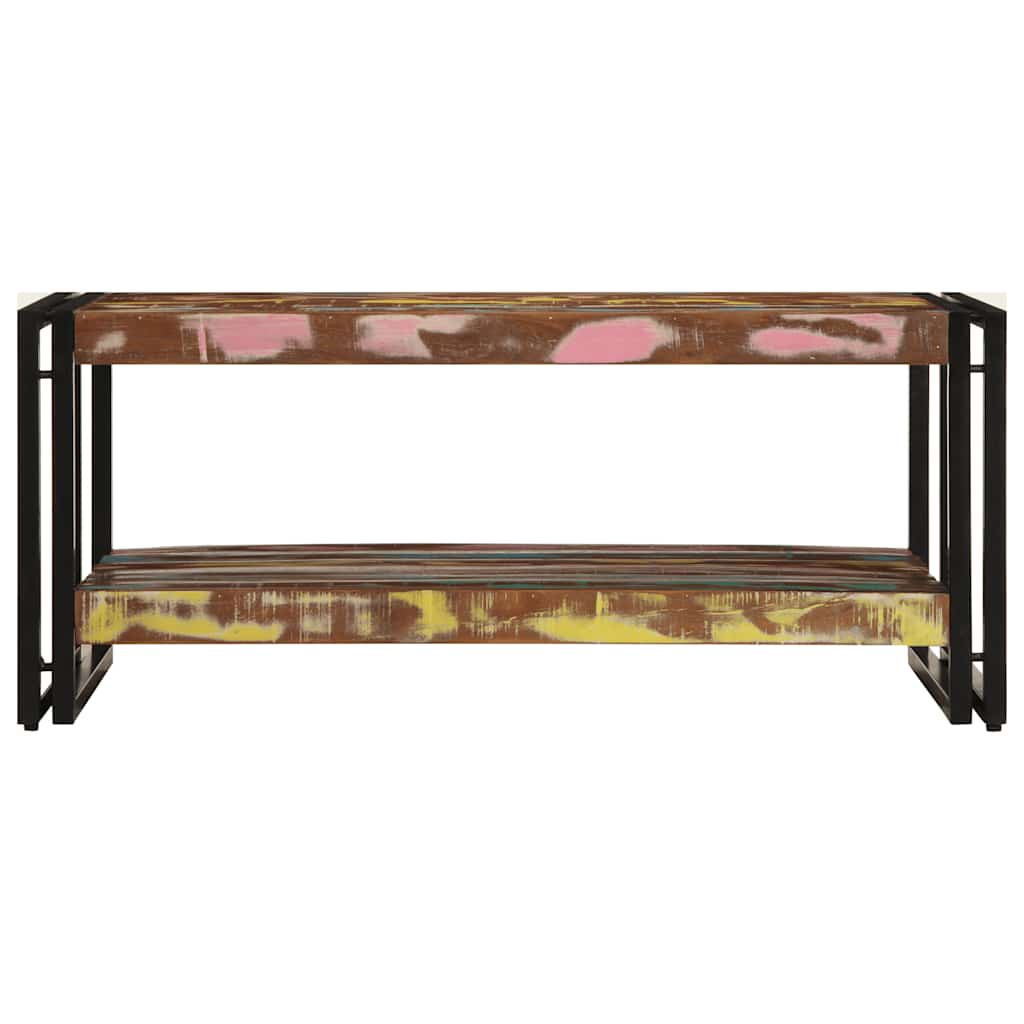 vidaXL Couchtisch Mehrfarbig 90x50x38 cm Altholz Massiv