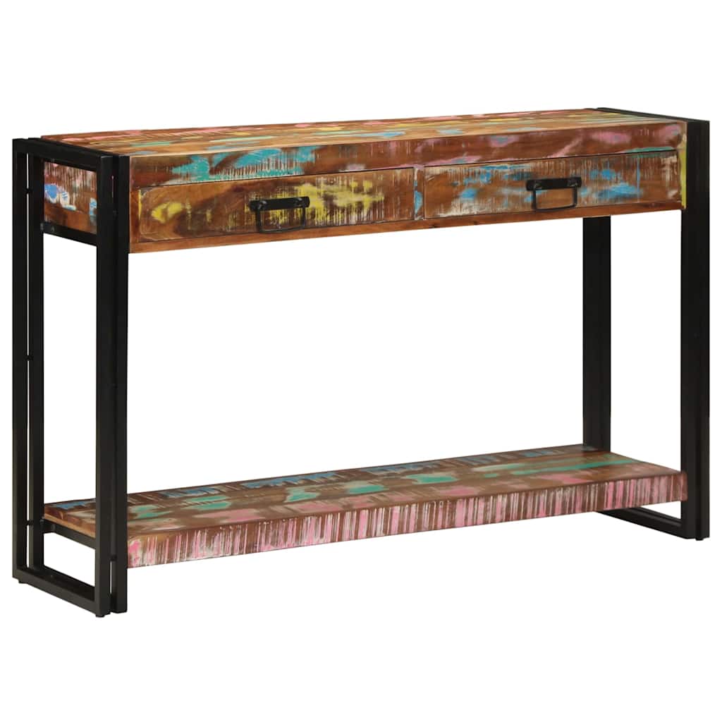 vidaXL Konsolentisch mit Regal Mehrfarbig Massives upgecyceltes Holz