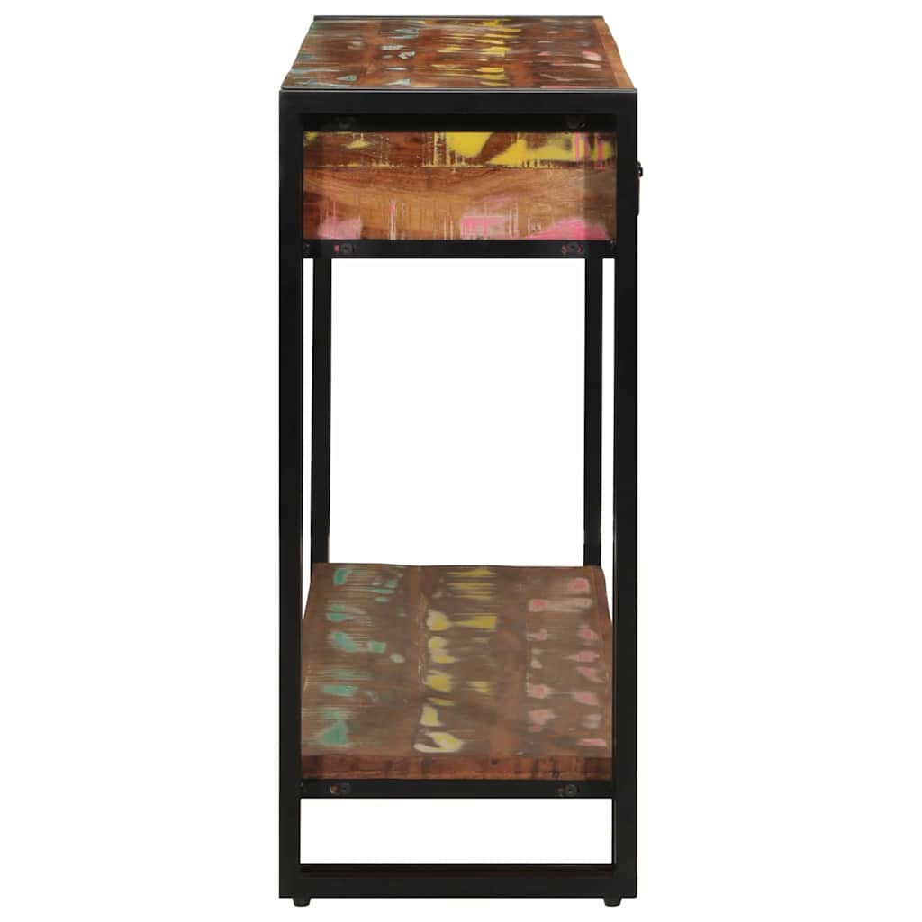 vidaXL Konsolentisch mit Regal Mehrfarbig Massives upgecyceltes Holz