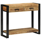 vidaXL Konsolentisch mit Regal Braun 90 x 33 x 75 cm Massivholz Mango