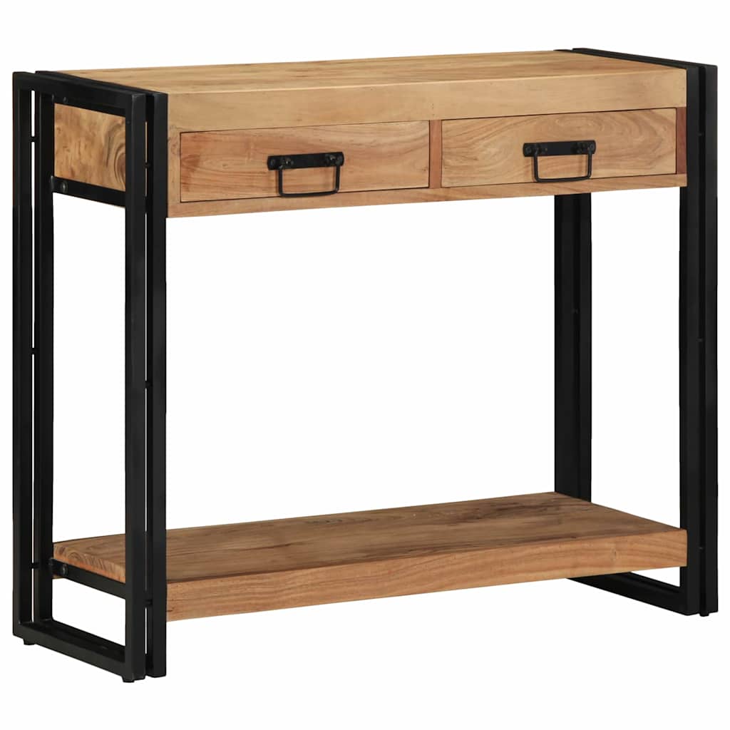 vidaXL Konsolentisch mit Regal Braun 90 x 33 x 75 cm Massivholz Akazie