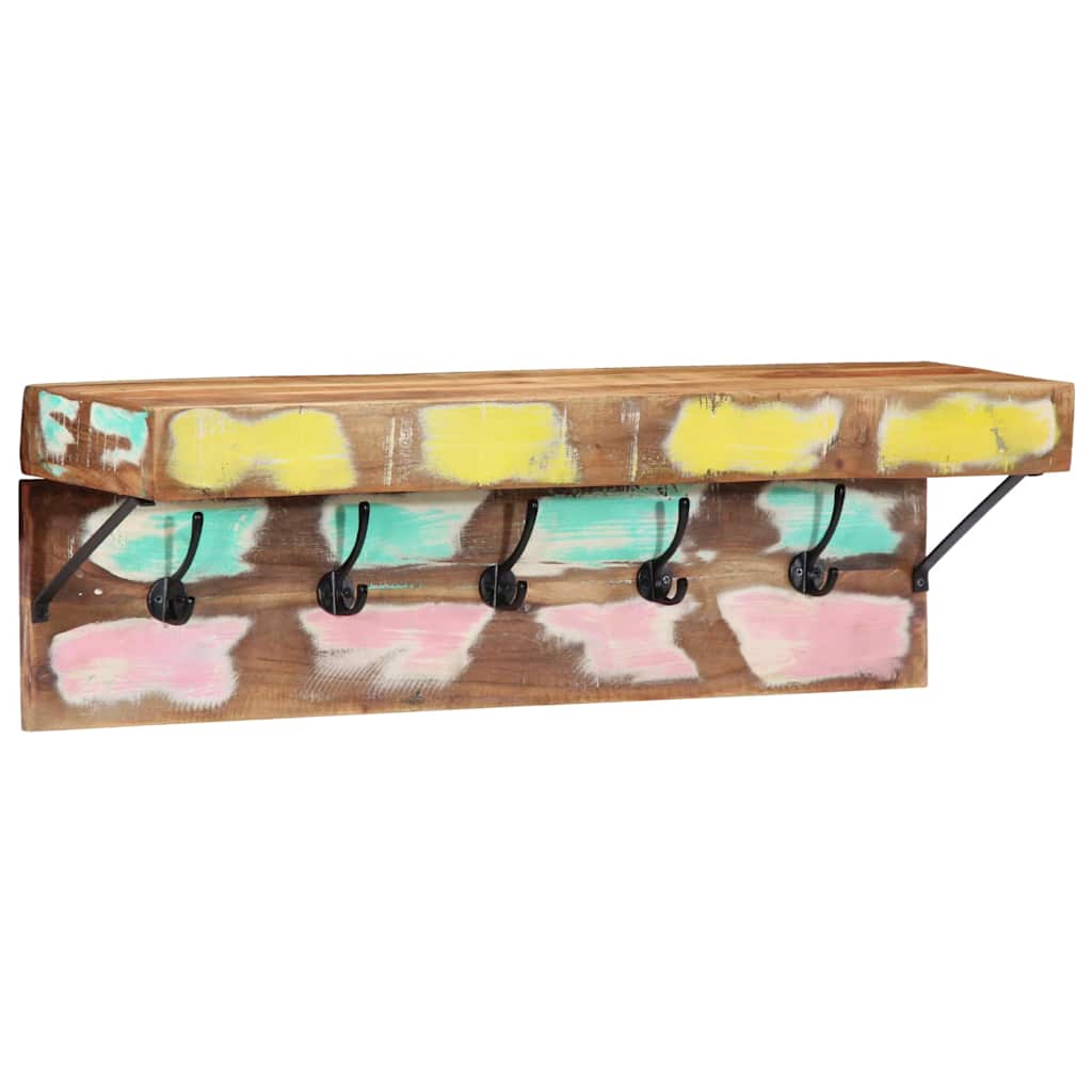 vidaXL Garderobenständer Mehrfarbig 73 x 19 x 23 cm Massivholz Altholz