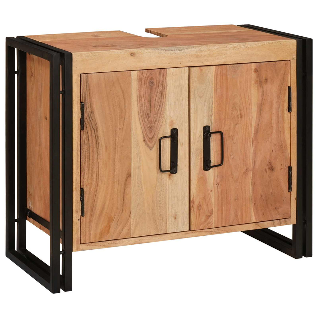 vidaXL Waschbeckenunterschrank Braun 71 x 33 x 58 cm Massivholz Akazie