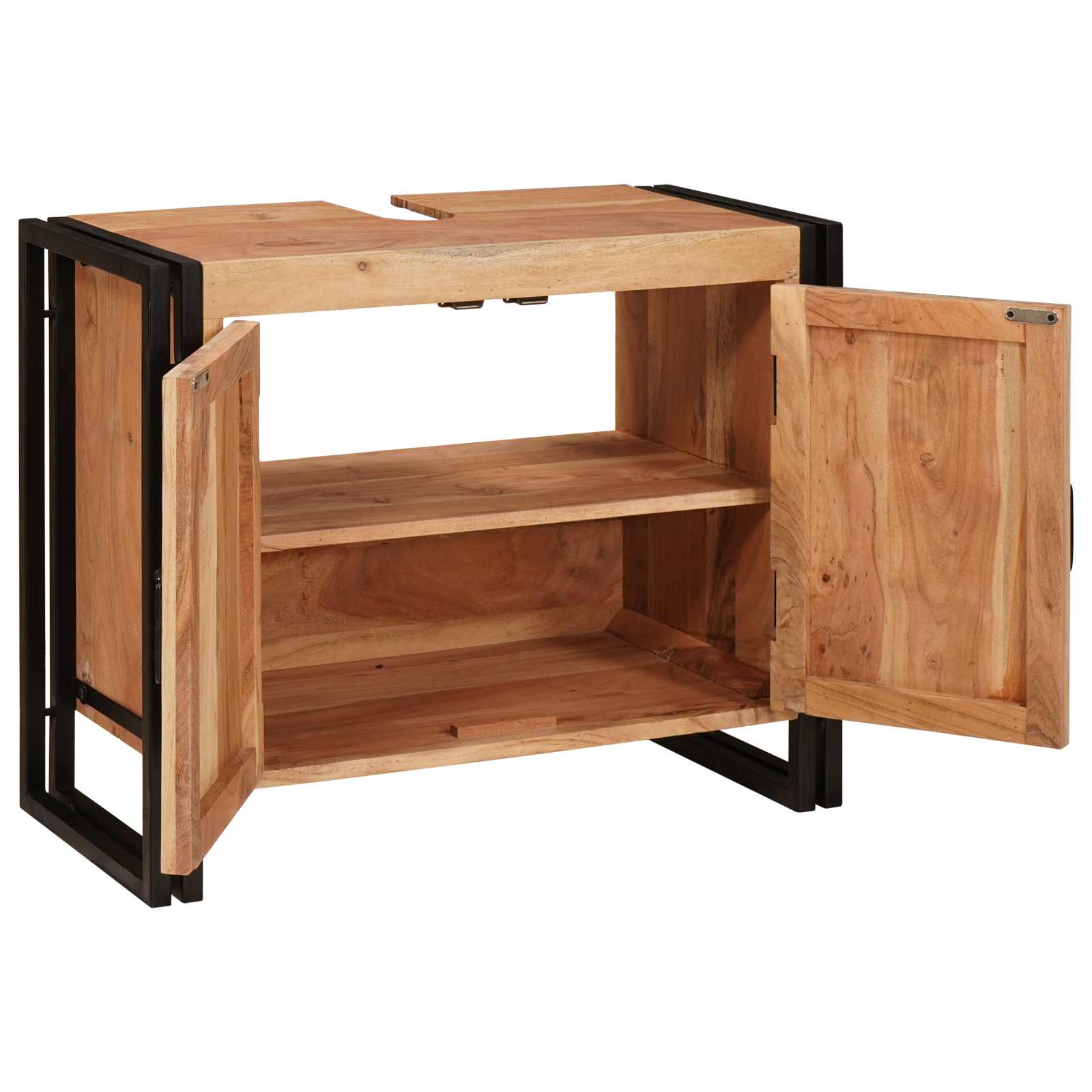 vidaXL Waschbeckenunterschrank Braun 71 x 33 x 58 cm Massivholz Akazie