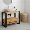 vidaXL Waschtischunterschrank Braun 71 x 33 x 58 cm Massivholz Mango