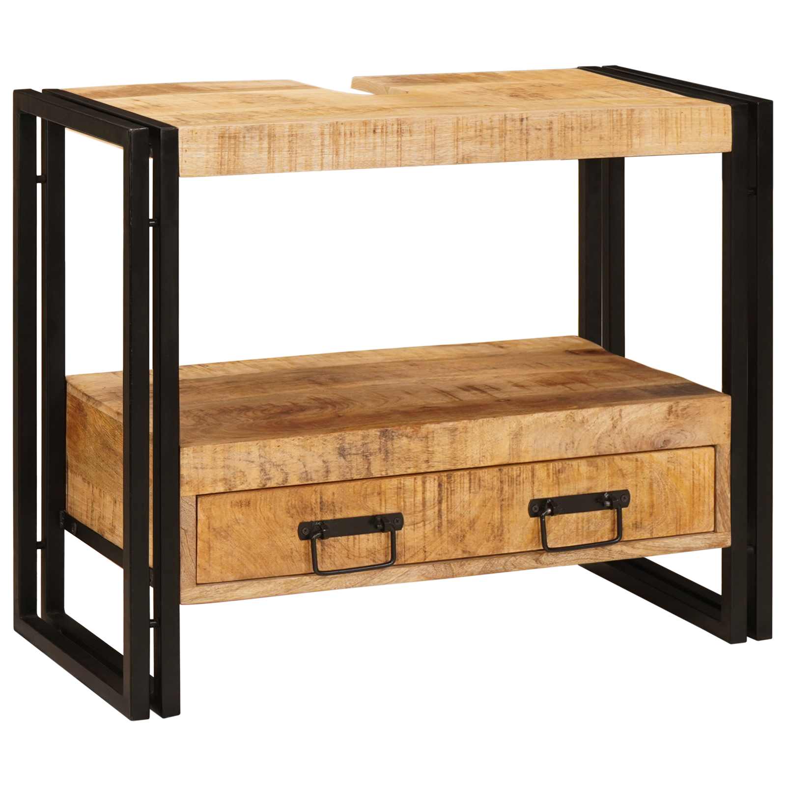 vidaXL Waschtischunterschrank Braun 71 x 33 x 58 cm Massivholz Mango