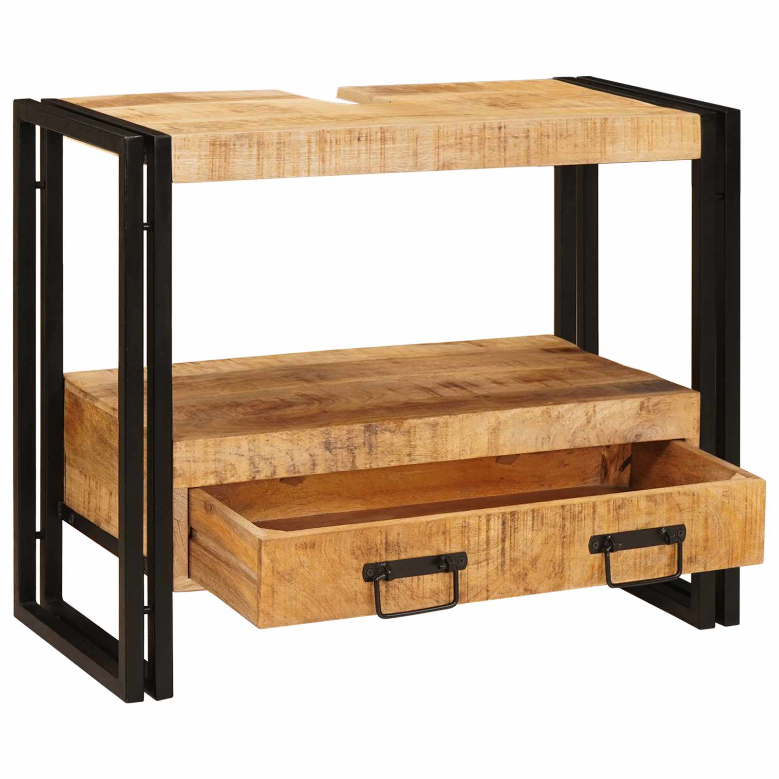vidaXL Waschtischunterschrank Braun 71 x 33 x 58 cm Massivholz Mango